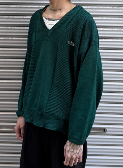 80’s「CHEMISE LACOSTE」フランス製 Ｖネックニット
