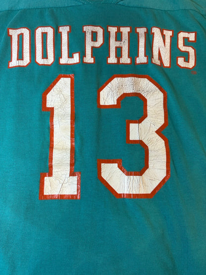 80's NLF「DOLPHINS 13」USA製 フットボールシャツ
