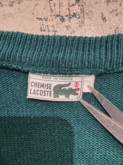 80’s「CHEMISE LACOSTE」フランス製 Ｖネックニット