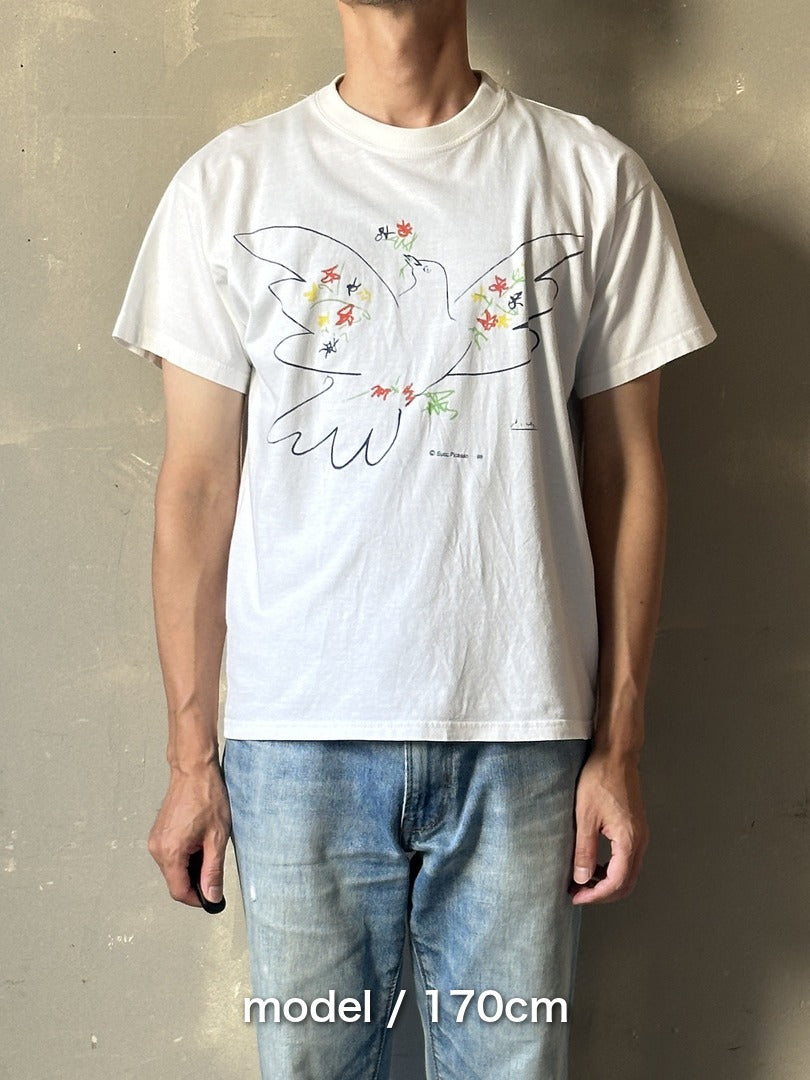 90's PABLO PICASSO「平和の鳩」アートTシャツ