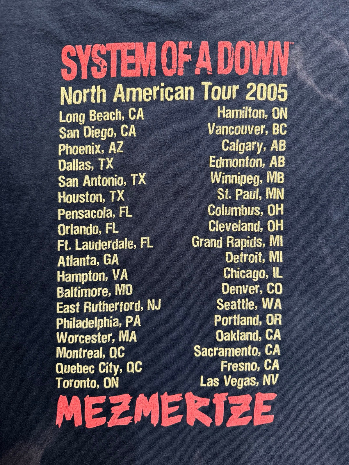 00's SYSTEM OF A DOWN「MEZMERIZE」バンドTシャツ