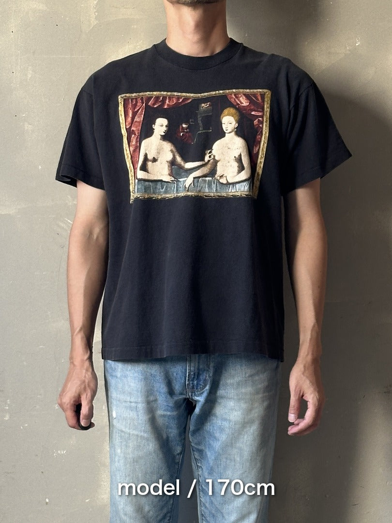 90's「ガブリエル・デストレとその妹」USA製　アートTシャツ