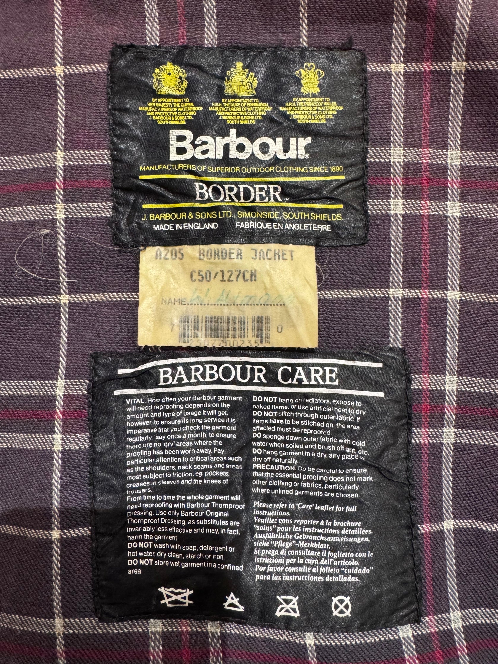 90’s Barbour「BORDER」オイルドジャケット