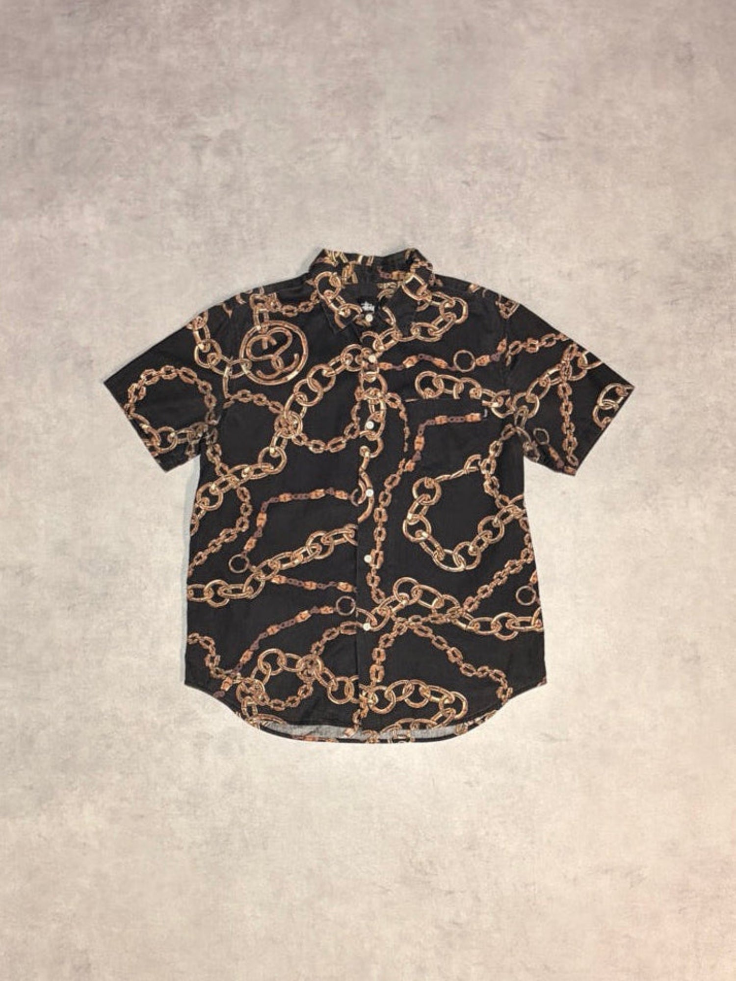STUSSY「鎖柄」総柄シャツ