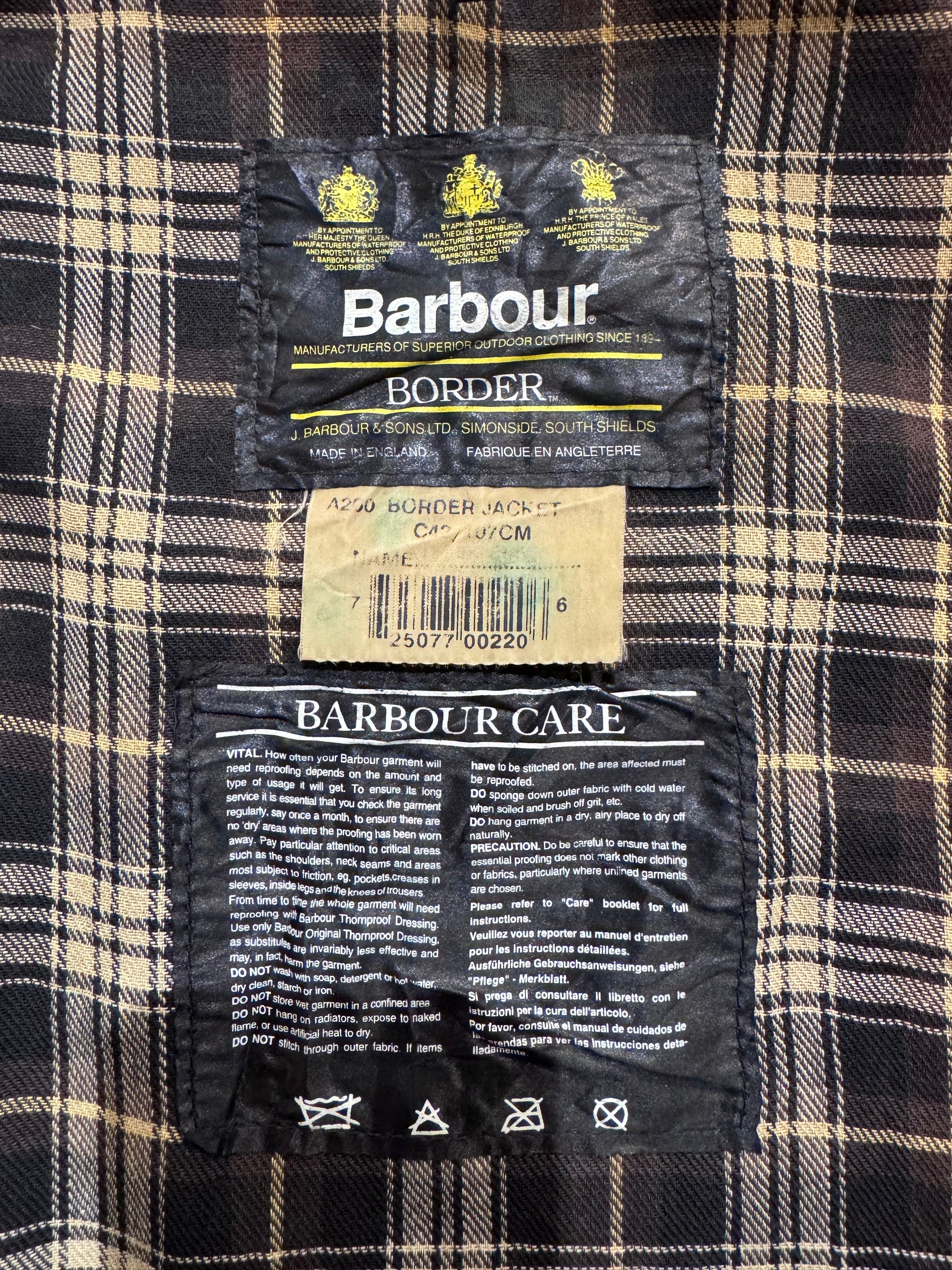 90’s Barbour「BORDER」オイルドジャケット