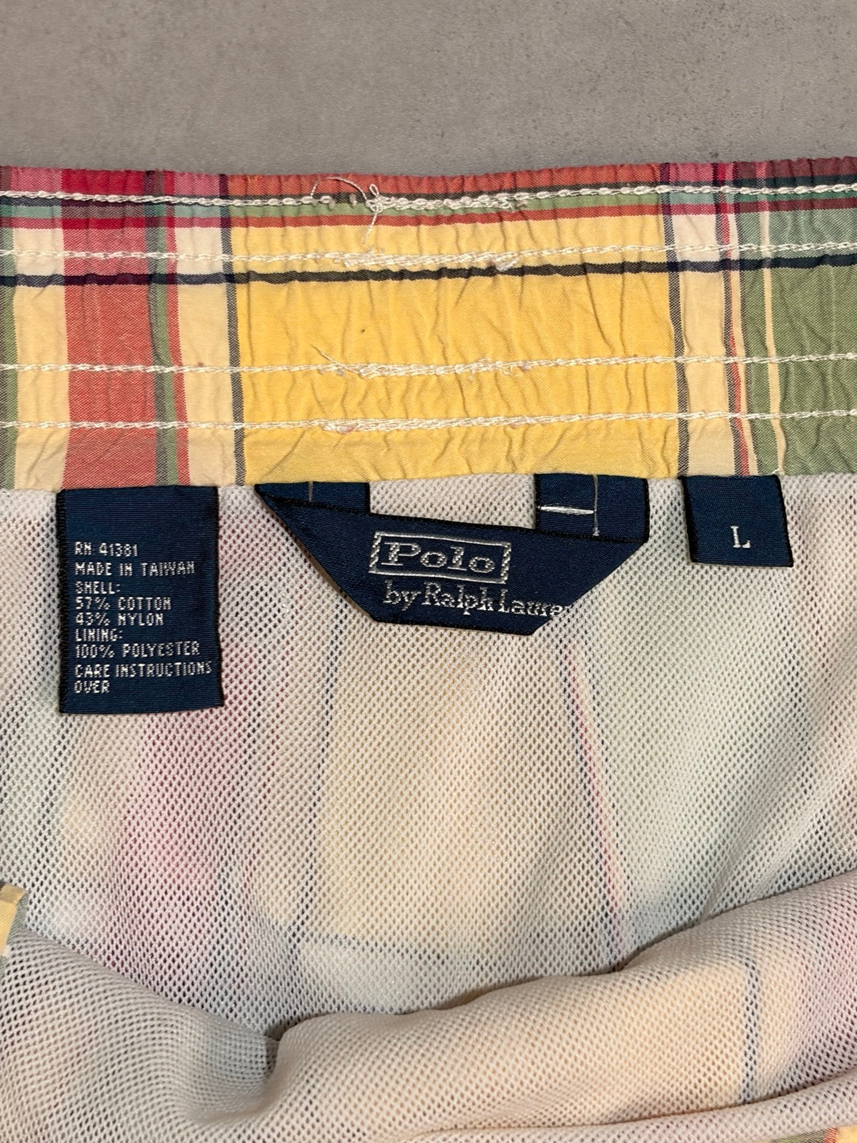 90's POLO BY RALPH LAUREN「チェック柄」スイムショーツ – FUJI STORE