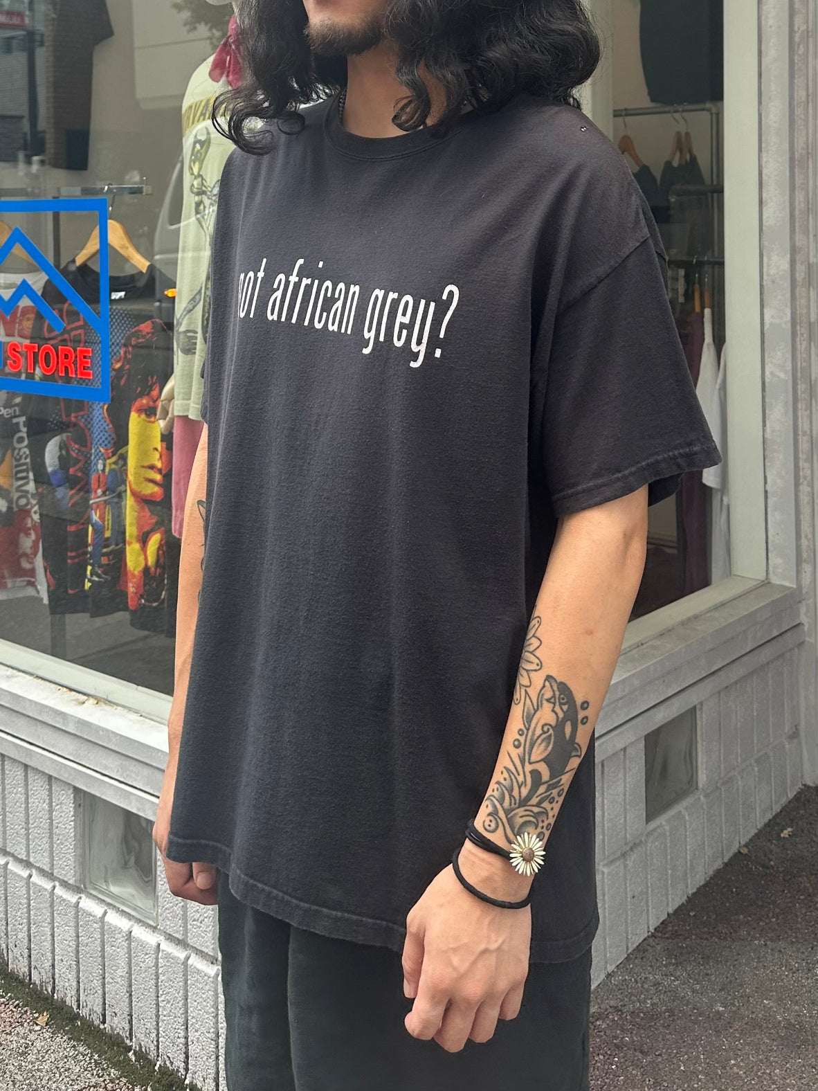 90's 「GOT AFRICAN GREY？」パロディーTシャツ