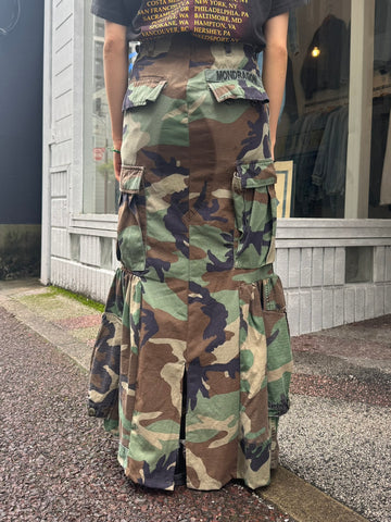 REMAKE MILITARY LONG SKIRT