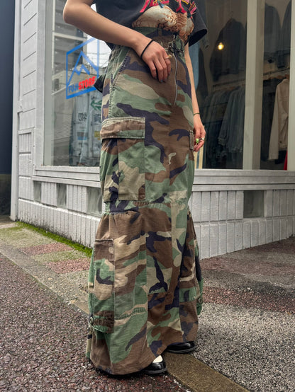 REMAKE MILITARY LONG SKIRT