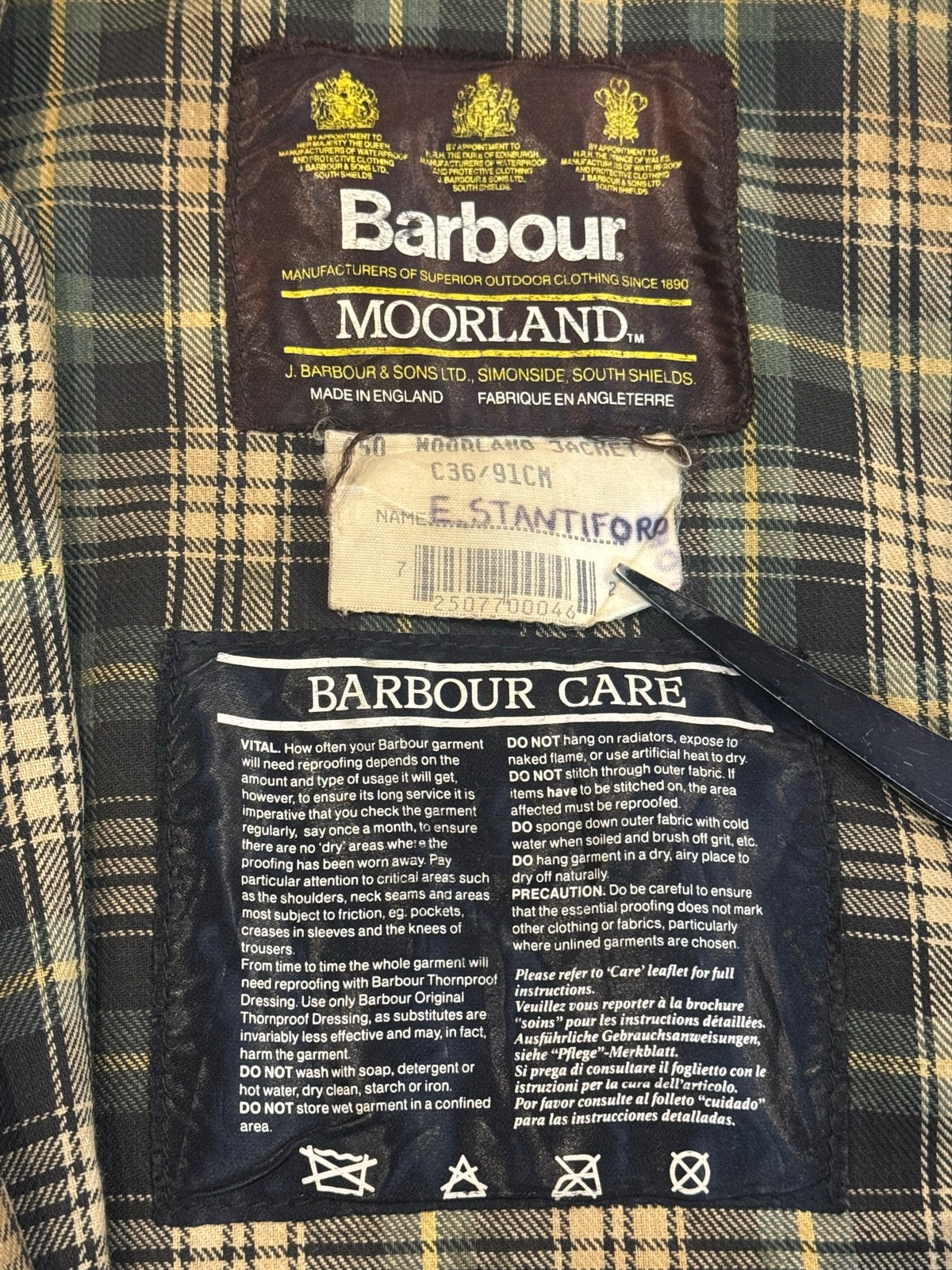 90's BARBOUR「MOORLAND」オイルドジャケット