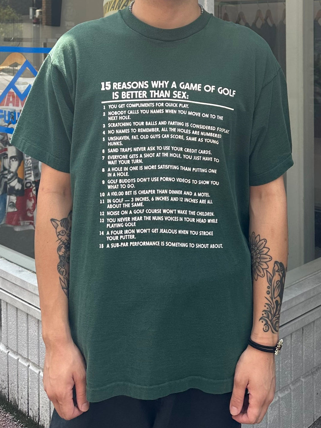 90's 「15 REASONS」メッセージTシャツ