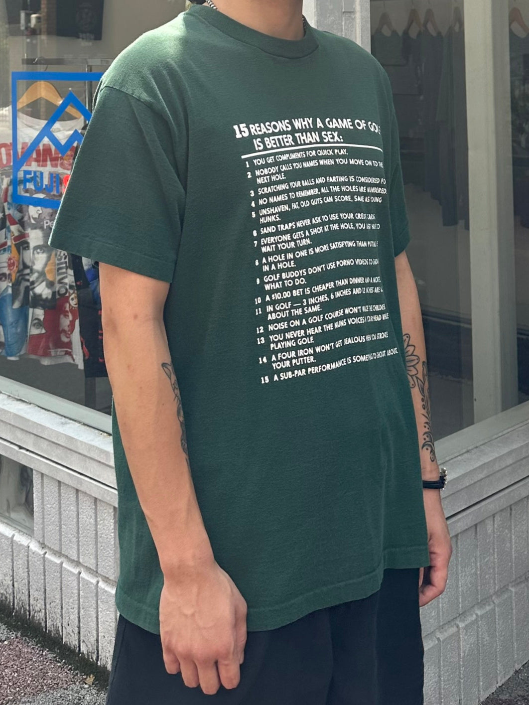 90's 「15 REASONS」メッセージTシャツ
