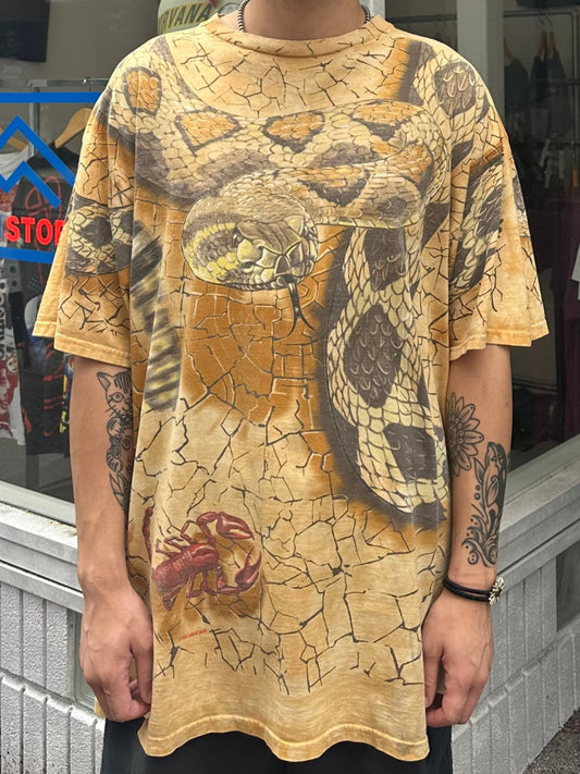 90's LIQUID BULE「AOP」プリントTシャツ