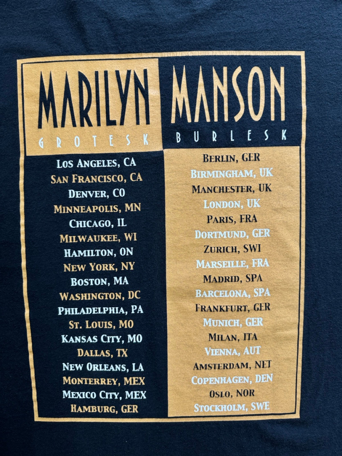 00's MARILYN MANSON「THE GOLDEN AGE OF GROTESQUE」バンドTシャツ