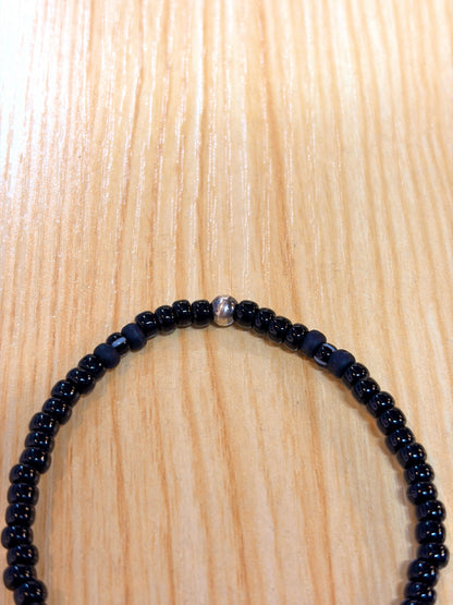 SILVER925 CONCHO & BEADS BRACELET- BLACK・RED / ROSETTAPRAYER➀