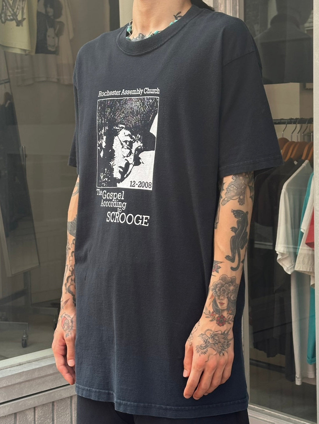 00's THE GOSPEL ACCORDING TO SCROOGE「Rochester Assembly Church」プロモーションTシャツ