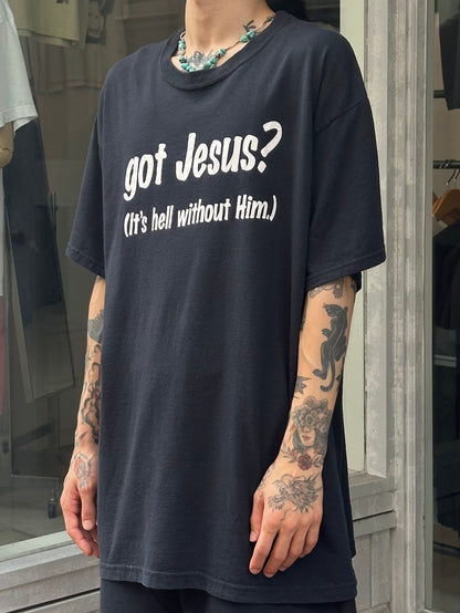 00's GOD JESUS？「It's hell without Him.」パロディTシャツ
