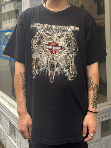 00's HARLEY DAVIDSON「Four motorbikes」ハーレーTシャツ