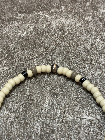 SILVER925 CONCHO & BEADS BRACELET- WHITE /  ROSETTAPRAYER②