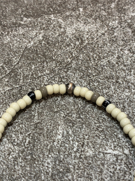 SILVER925 CONCHO & BEADS BRACELET- WHITE /  ROSETTAPRAYER②