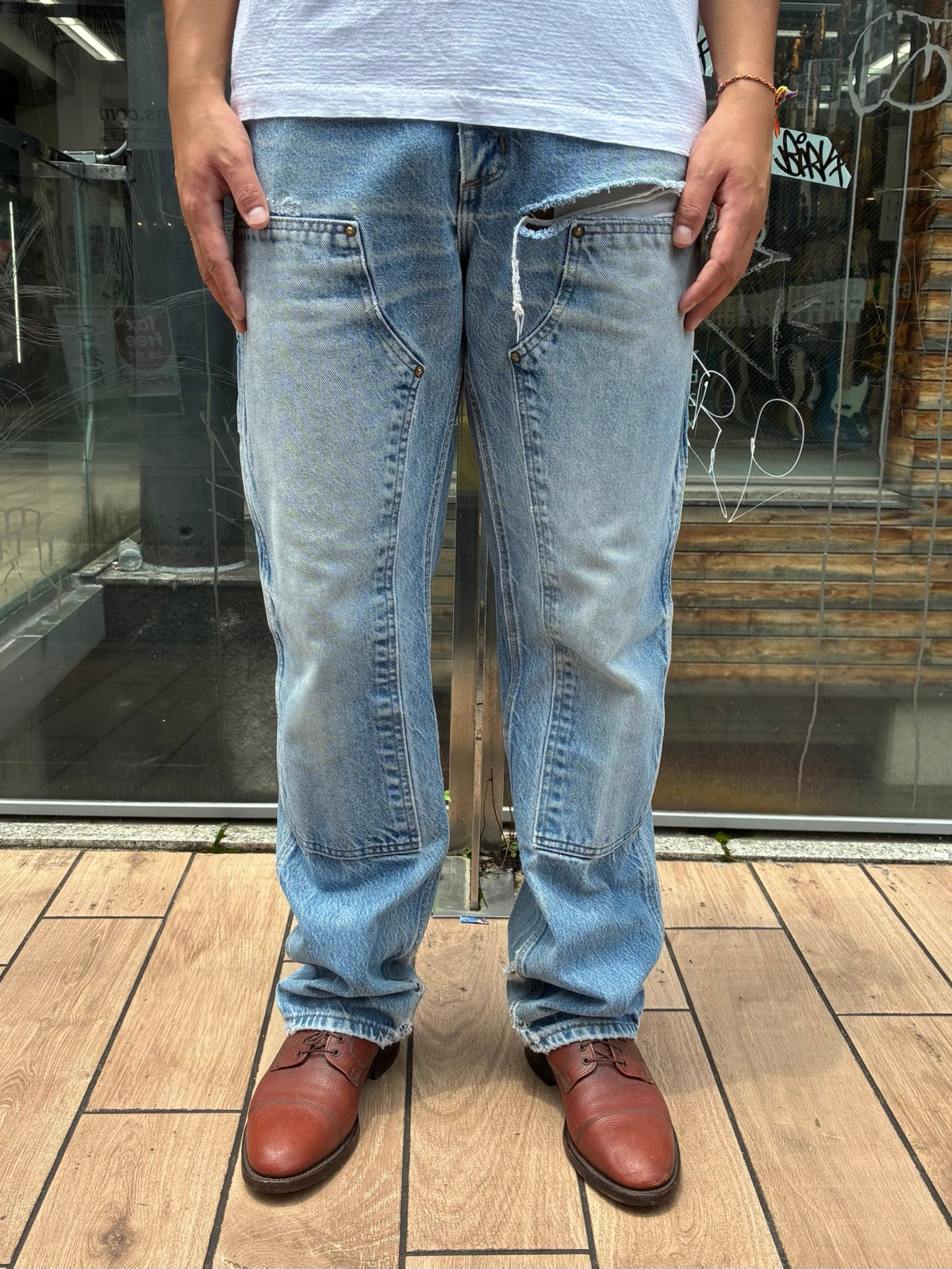 00's CARHARTT「DOUBLE NKEE」USA製 デニムペインターパンツ