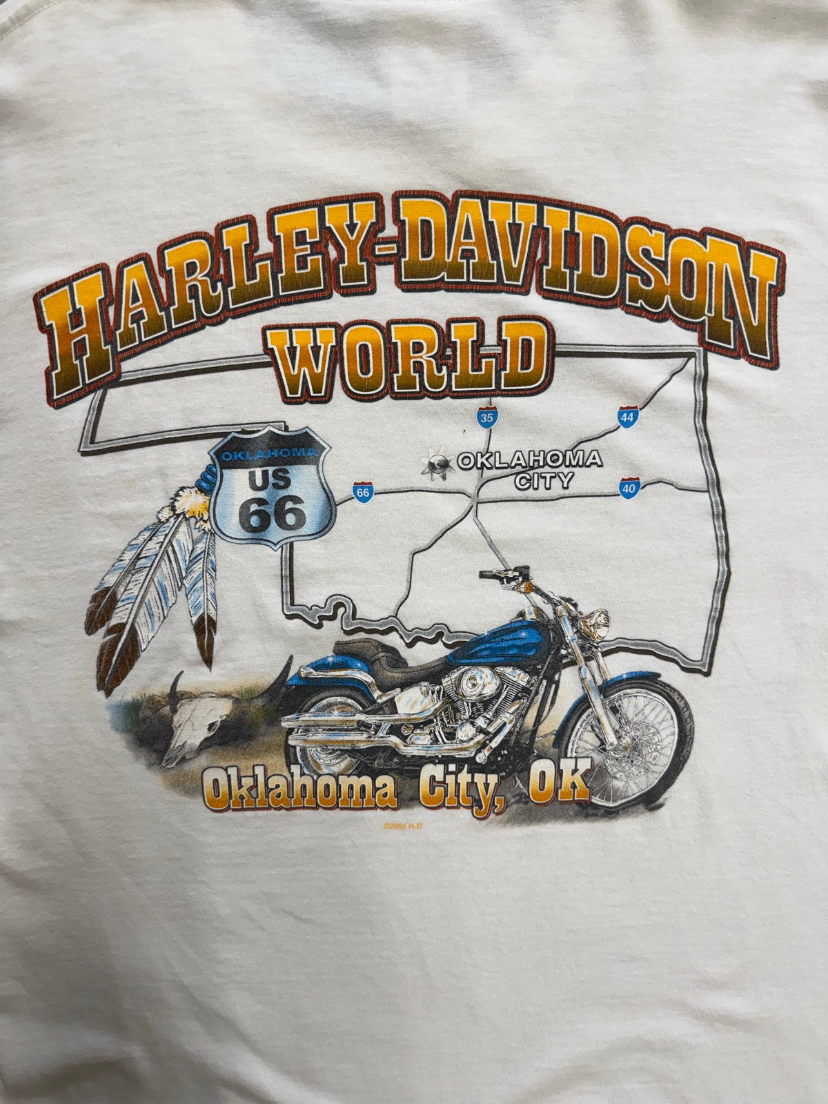 00's HARLEY DAVIDSON「Oklahoma City」ハーレーロングTシャツ