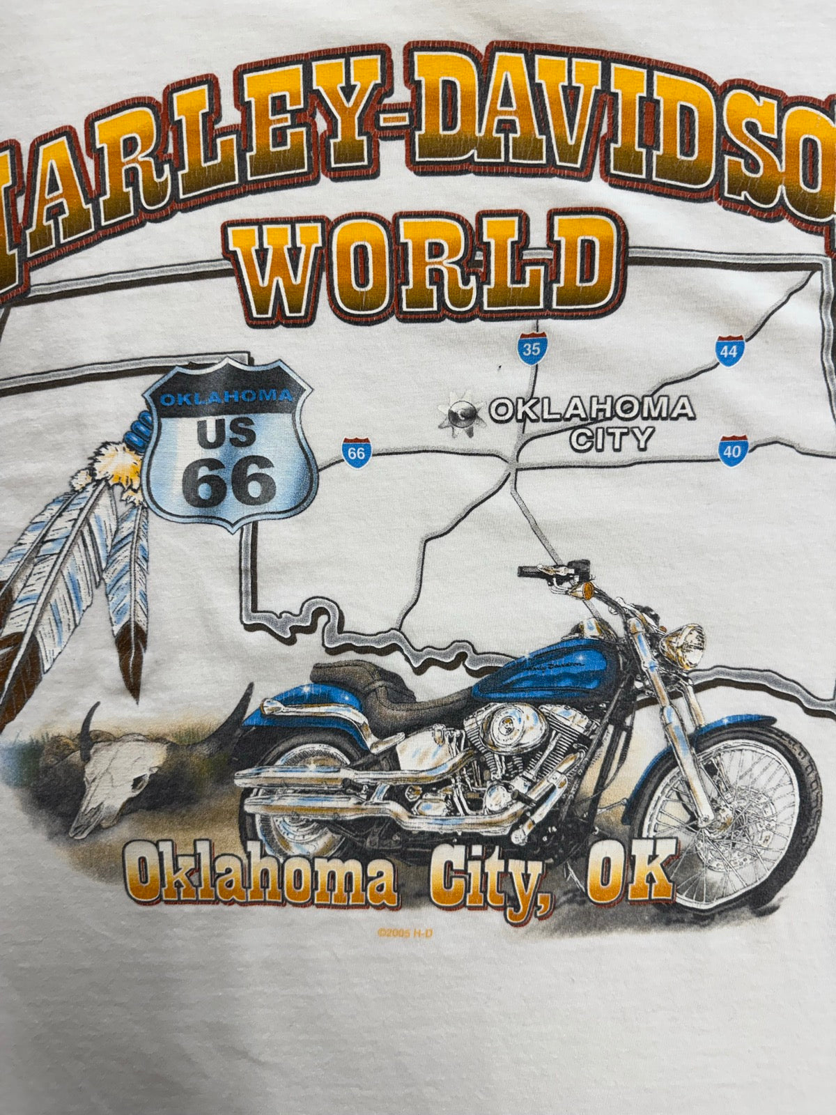 00's HARLEY DAVIDSON「Oklahoma City」ハーレーロングTシャツ