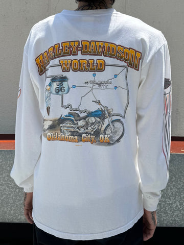 00's HARLEY DAVIDSON「Oklahoma City」ハーレーロングTシャツ