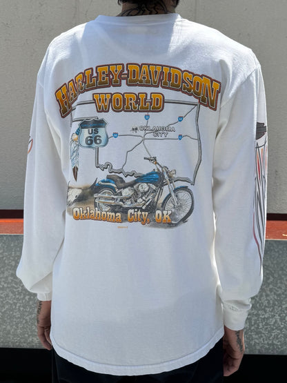 00's HARLEY DAVIDSON「Oklahoma City」ハーレーロングTシャツ