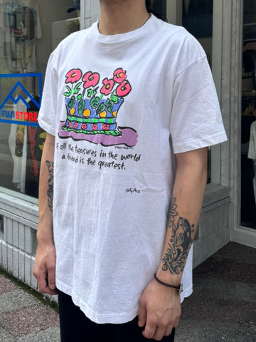 90's「SALLY HUSS」ホワイトＴシャツ　