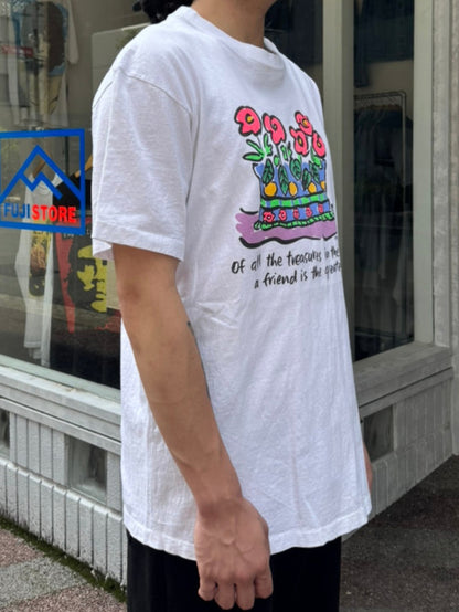 90's「SALLY HUSS」ホワイトＴシャツ　