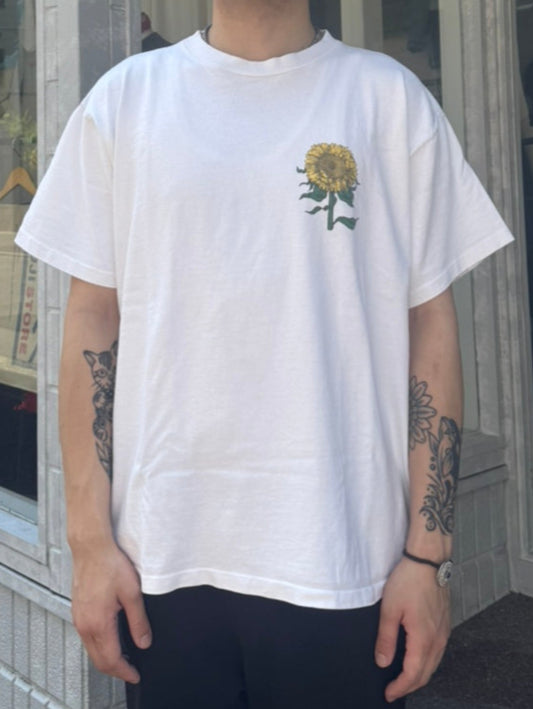 90's THE AUSSIE T COMPANY 「Sun Flower」USA製 ホワイトTシャツ