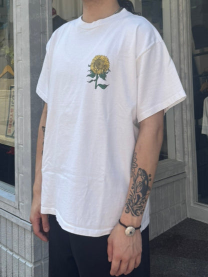 90's THE AUSSIE T COMPANY 「Sun Flower」USA製 ホワイトTシャツ