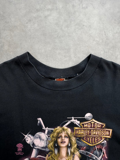 90's HARLEY-DAVIDSON「TOP HEAVY P/L AUSTRALIA」ハーレーダビッドソンTシャツ