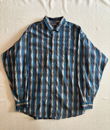 90's PATAGONIA「Native Stripe」ボタンダウンフランネルシャツ