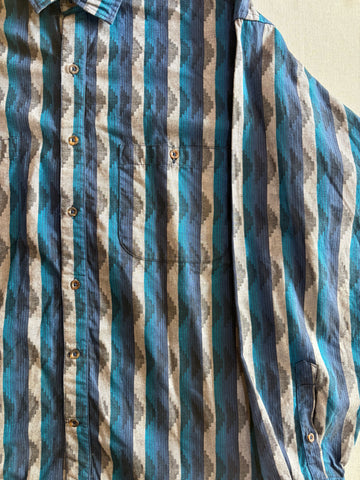 90's PATAGONIA「Native Stripe」ボタンダウンフランネルシャツ