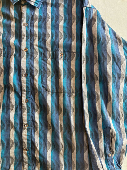 90's PATAGONIA「Native Stripe」ボタンダウンフランネルシャツ