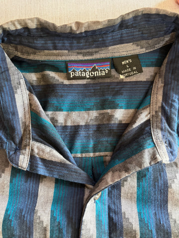90's PATAGONIA「Native Stripe」ボタンダウンフランネルシャツ