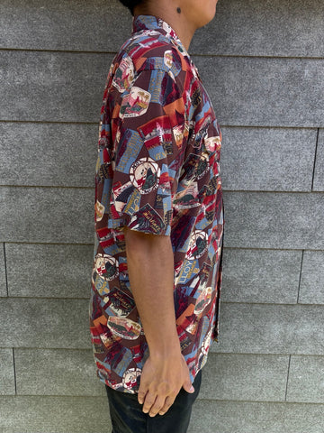 90's Polo by Ralph Lauren「総柄」レーヨンオープンカラーシャツ