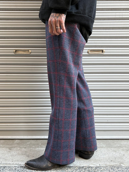 70’s～80’s 総柄フレアスラックス 千鳥柄