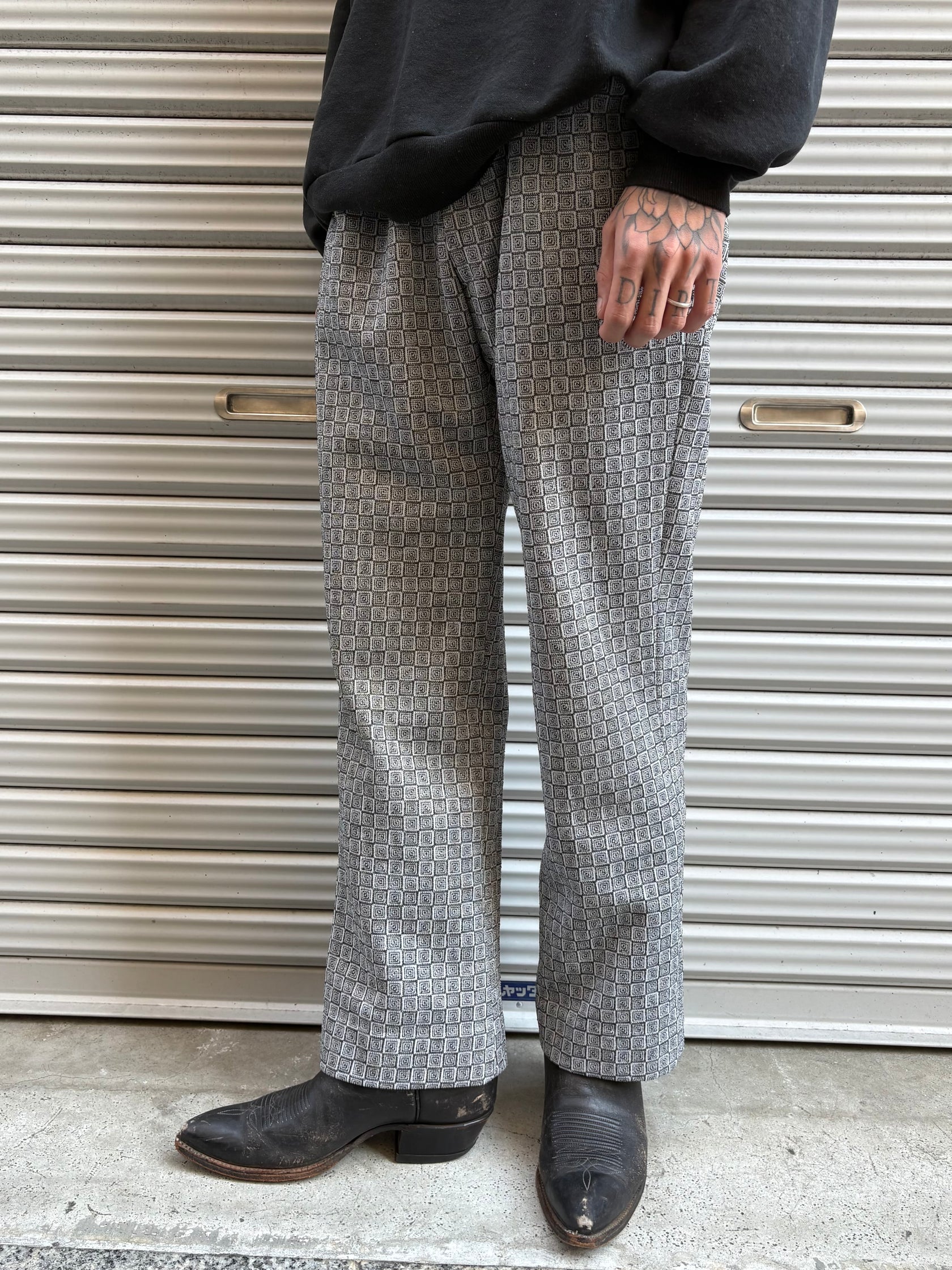 70’s～80’s 総柄フレアスラックス