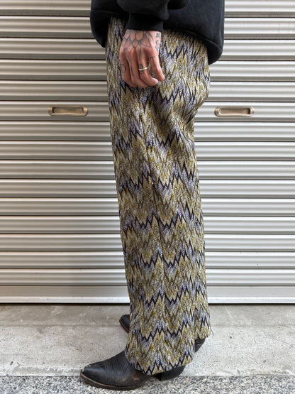 70’s～80’s 総柄フレアスラックス　サイケデリック柄