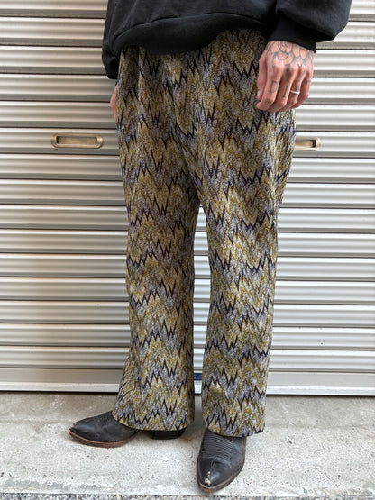 70’s～80’s 総柄フレアスラックス　サイケデリック柄