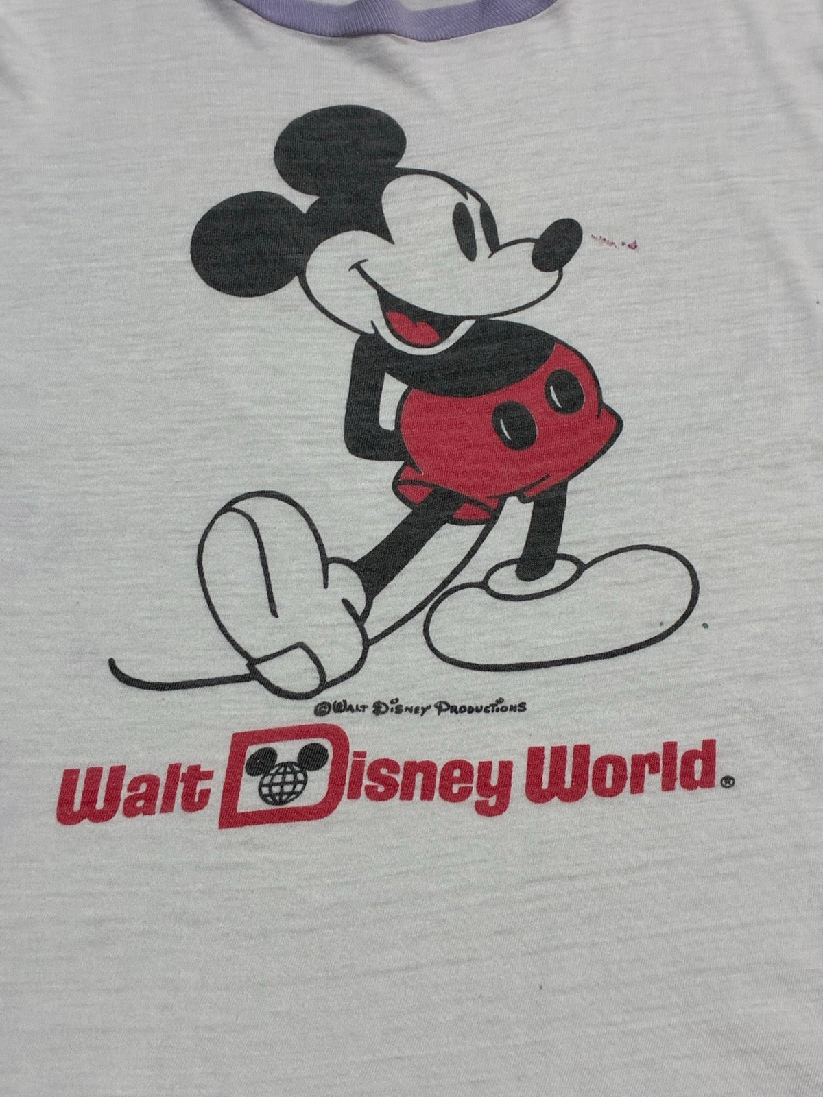 80's Walt Disney World 「白足ミッキーBILLネーム」キャラクターTシャツ