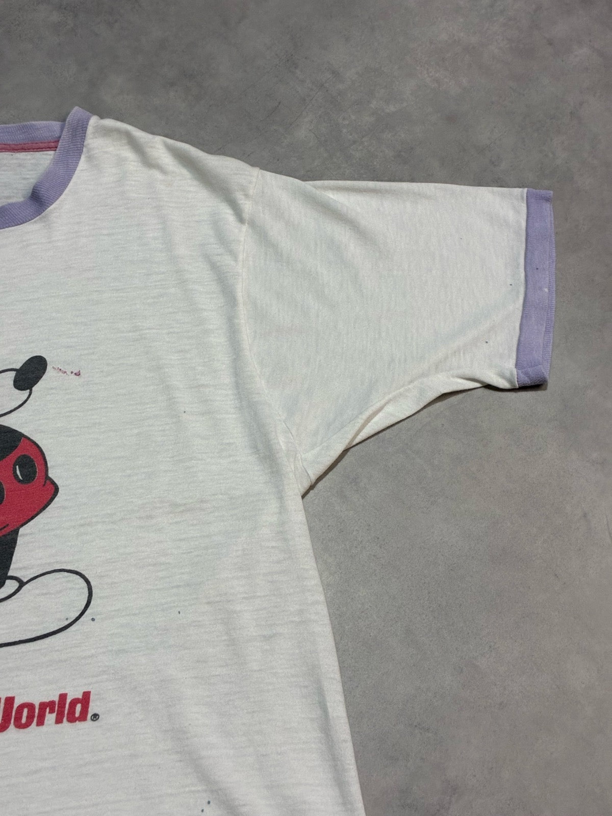 80's Walt Disney World 「白足ミッキーBILLネーム」キャラクターTシャツ