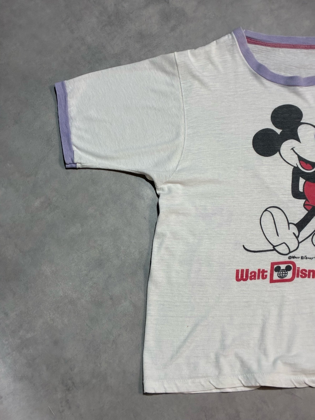 80's Walt Disney World 「白足ミッキーBILLネーム」キャラクターTシャツ