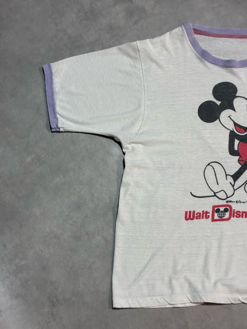 80's Walt Disney World 「白足ミッキーBILLネーム」キャラクターTシャツ