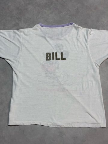 80's Walt Disney World 「白足ミッキーBILLネーム」キャラクターTシャツ