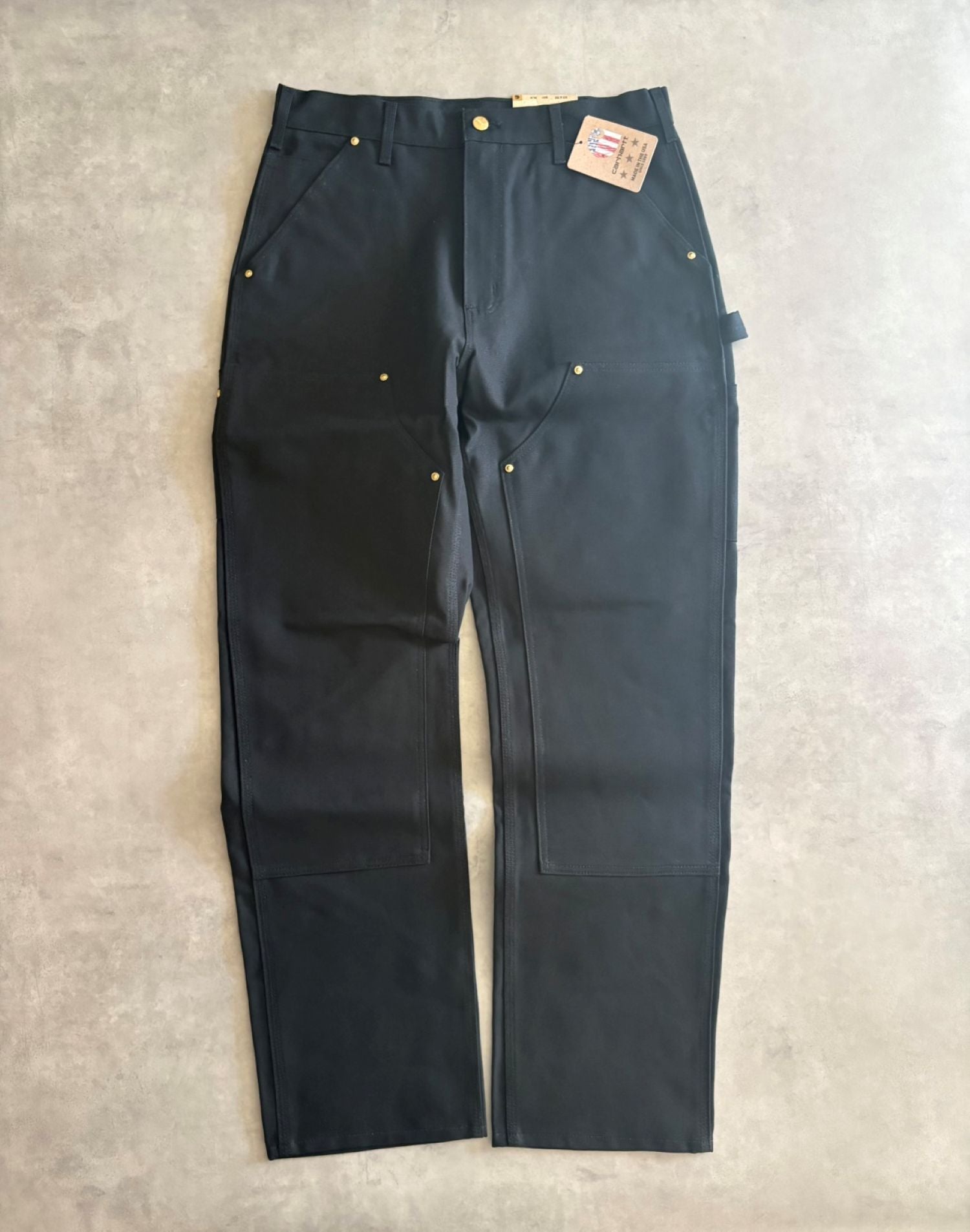 「Carhartt」ダブルニー ワークパンツ ブラック DEADSTOCK