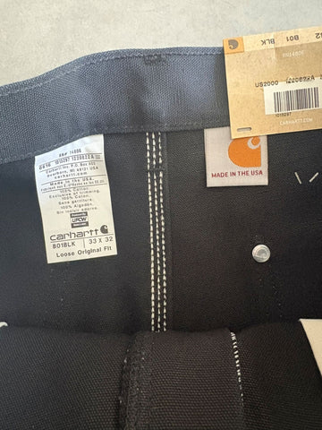 「Carhartt」ダブルニー ワークパンツ ブラック DEADSTOCK